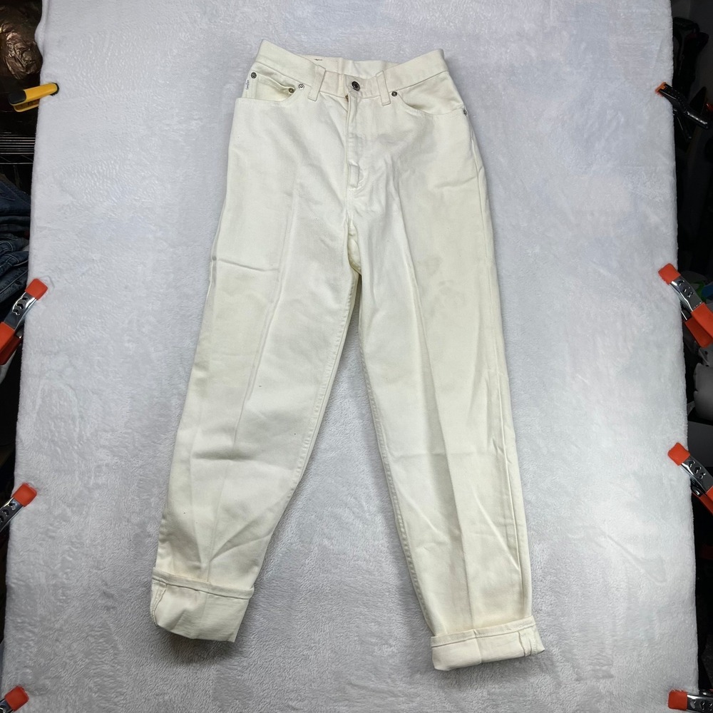 Vintage Levi's 509 Jeans Women's 12 White Denim Slim Straight USA Made - 26X26.5